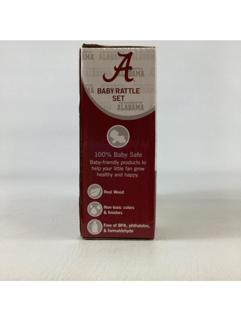 BabyFanatic Alabama Crimson Tide Official NCAA Wooden Baby Rattle Set Football - Picture 2 of 6